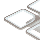 Lustra LED cu telecomanda ZOE 52W, 4 Patrate, lumina Rece/Calda/Neutra, Dimabila, Alb