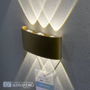 Fantas Aplica LED de Exterior si Interior, 6 Surse x 1W, IP65, Metalic, Auriu, 3000K