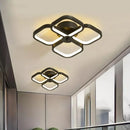 Lustra LED VERTEX Tesser 36W, 4 Patrate, lumina Rece/Calda/Neutra, Negru