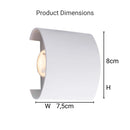 Fantas Aplica LED de Exterior si Interior, 2 Surse x 1W, IP65, Metalic, Alb, 3000K