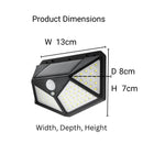 Lampa Solara cu Senzor de Miscare, 100 LED-uri, 20W, IP.65, Negru