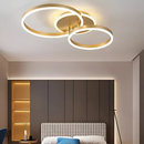 Lustra LED cu telecomanda RINOVA 72W, 2 Cercuri, lumina Rece/Calda/Neutra, Dimabila, Auriu Lucios