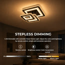 Lustra LED cu telecomanda si cristal LEILA 88W, 3 Patrate, lumina Rece/Calda/Neutra, Dimabila, Negru Crom Lucios - 04_LT078-3BK.png