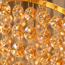 Candelabru Cristal Ander, 8xE14, Diametru 70 cm, Auriu, Metal si Cristal