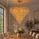 Candelabru Cristal Ander, 8xE14, Diametru 70 cm, Auriu, Metal si Cristal