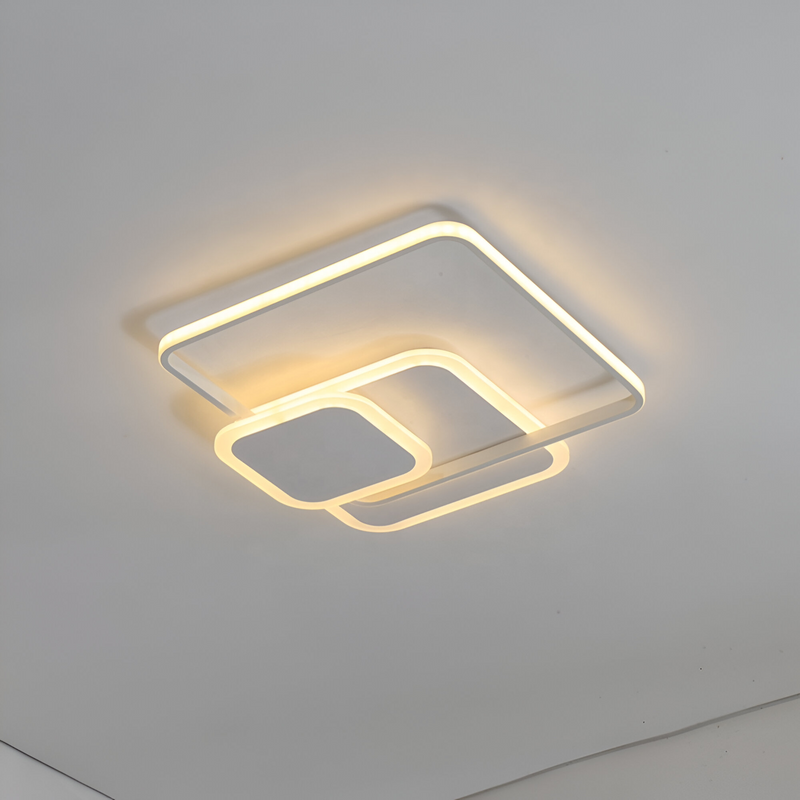 Lustra LED cu telecomanda ANEMONA 75W, 3 Patrate, lumina Rece/Calda/Neutra, Dimabila, Alb