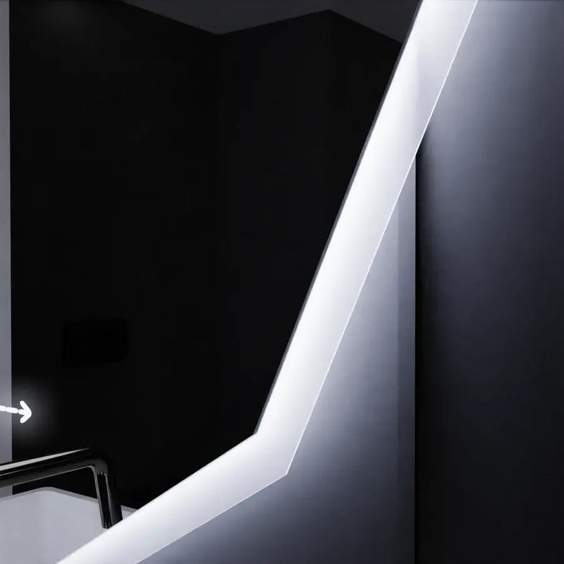 Oglinda LED Poligon, 70cm, Judith Senzor MotionGlow Marcello, Sistem Dezaburire, Ceas & Termometru, Dimabila 084
