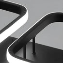 Lustra LED VERTEX 45W, 4 Patrate, Liniara, lumina Rece/Calda/Neutra, Neagra