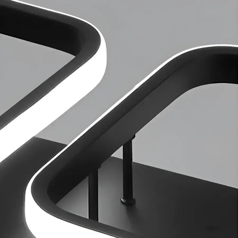 Lustra LED VERTEX 45W, 4 Patrate, Liniara, lumina Rece/Calda/Neutra, Neagra