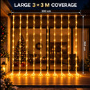 Instalatie de Craciun Tip Ploaie, Lumina Calda, 300 x 300cm, 320 LED-uri