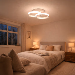 Lustra LED VERTEX CIRCULA 21W, 2 Cercuri, Rame Metalice, lumina Rece/Calda/Neutra, Alb Lustre LED Default Title Alessandro Design
