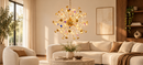 CC372-600GD FloraLux gold crystal chandelier wide interior banner