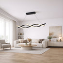 Lustra LED Suspendata cu Telecomanda, FLUX, 27W, 116cm, Lumina Rece/Calda/Neutra 3000K/4000K/6000K, Dimabila, Negru, Inaltime Reglabila, Metal si Silicon Lustre Moderne Default Title Alessandro Design
