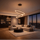 Lustra LED suspendata cu Telecomanda CASIANA 40W, 2 Cercuri, Lumina Rece/Calda/Neutra 3000K/4000K/6000K, Dimabila, Negru, Inaltime Reglabila, Metal si Acril Lustre LED cu Telecomanda Default Title Alessandro Design