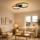 Lustra LED cu telecomanda RINOVA 66W, 2 Cercuri, lumina Rece/Calda/Neutra, Dimabila, Negru Lustre LED cu Telecomanda Default Title Alessandro Design