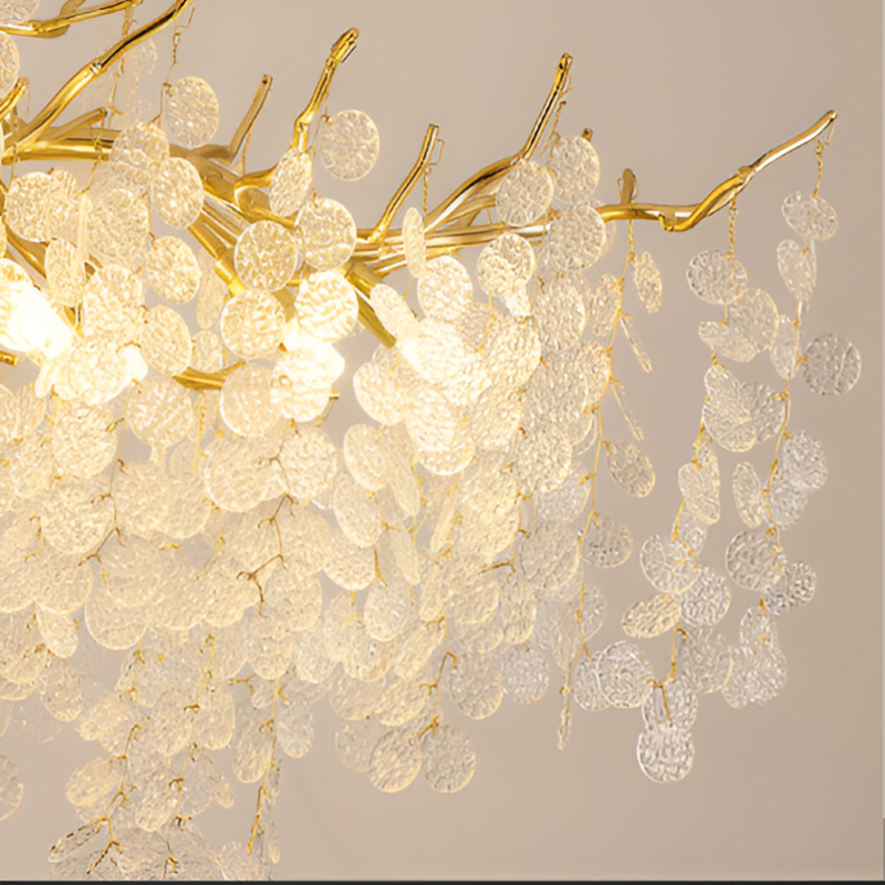 Candelabru Cristal WALTZ Serenade, 9xG9, Auriu, 80cm, Inaltime Reglabila
