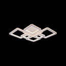 Lustra LED cu telecomanda si cristal QUADRIS RGB 175W, 6 Patrate, Lumina Rece/Calda/Neutra, Dimabila, Alb