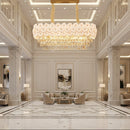Candelabru Cristal PETAL Regalis 12xE14, 80x30 cm, Auriu, Inaltime Reglabila, Metal si Cristal