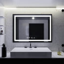 Oglinda LED Rectangulara, 80x60cm, Verite Majeste Noir Motion Glow Marcello, Sistem Dezaburire, Ceas & Termometru, Dimabila