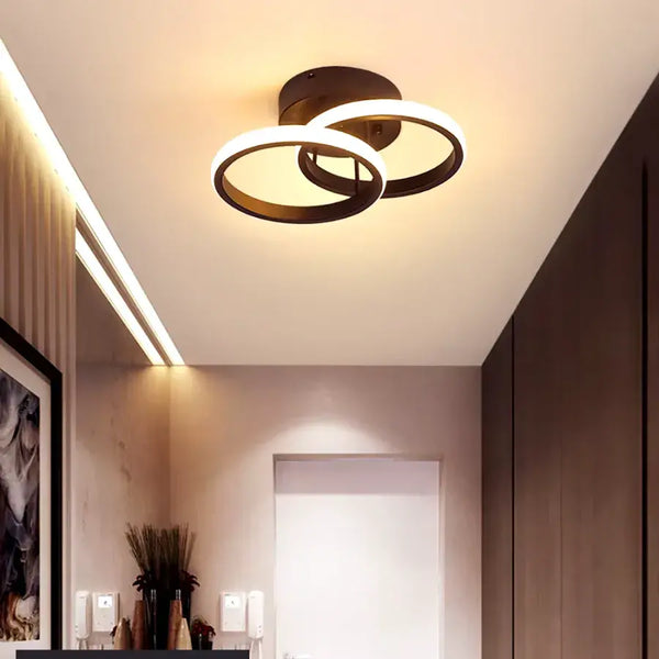 Lustra LED VERTEX CIRCULA 24W, 2 Cercuri, lumina Rece/Calda/Neutra, Negru
