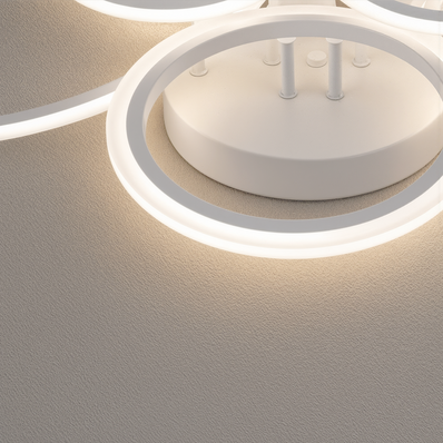 Lustra LED cu telecomanda BETTY 82W, 6 Cercuri, lumina Rece/Calda/Neutra, Dimabila, Alb