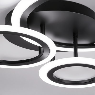 Lustra LED cu telecomanda BETTY 40W, 3 Cercuri, lumina Rece/Calda/Neutra, Dimabila, Negru Lustre LED cu Telecomanda Default Title Alessandro Design