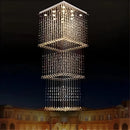 Candelabru Cristal LED 80W PALATINA Auriu, Diametru 50cm, Inaltime 200cm, Model Scara