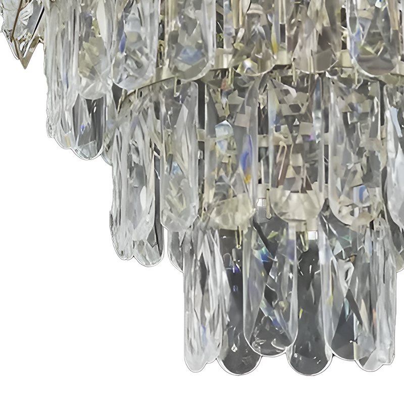 Candelabru Cristal WINDSOR Petito 3xE27, Diametru 30cm, Crom Lucios, Inaltime Reglabila