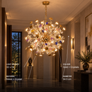 CC372-600GD product specifications: 32xG4, gold and crystals, metal and crystal, diameter 54.5 cm