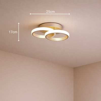 Lustra LED VERTEX CIRCULA 21W, 2 Cercuri, Rame Metalice, lumina Rece/Calda/Neutra, Alb