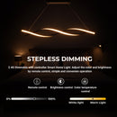 Lustra LED Suspendata cu Telecomanda, FLUX, 27W, 116cm, Lumina Rece/Calda/Neutra 3000K/4000K/6000K, Dimabila, Negru, Inaltime Reglabila, Metal si Silicon Lustre Moderne Default Title Alessandro Design