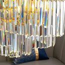 Candelabru Cristal TRIANON Eleganza 6x E27, Diametru 47cm, Auriu Lucios, Inaltime Reglabila