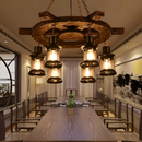 Lustra Vintage LV592/6BK, 6xE27, Rustic Barn, Sfoara si Metal, 70cm, Negru