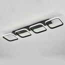 Lustra LED VERTEX 45W, 4 Patrate, Liniara, lumina Rece/Calda/Neutra, Neagra