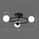 Lustra LED si cristal ORBIT, 66cm, 3xE27, Globuri, Negru