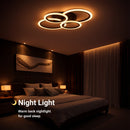 Lustra LED cu telecomanda BETTY 41W, 4 Cercuri, lumina Rece/Calda/Neutra/RGB, Dimabila, Negru