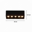 Proiector LED Liniar Aplicat Grilă 8W, Lumina Neutra 4000K, 5 surse, 14 x 3.5 x 6.5 cm Plafoniere LED Default Title Alessandro Design