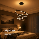 Lustra LED suspendata cu telecomanda CASIANA 85W, 3 Cercuri, lumina Rece/Calda/Neutra, Dimabila, Negru, Inaltime Reglabila Lustre LED cu Telecomanda Default Title Alessandro Design