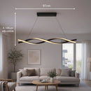 Lustra LED Suspendata cu Telecomanda, FLUX, 27W, 116cm, Lumina Rece/Calda/Neutra 3000K/4000K/6000K, Dimabila, Negru, Inaltime Reglabila, Metal si Silicon Lustre Moderne Default Title Alessandro Design