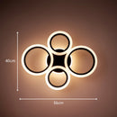 Lustra LED cu telecomanda BETTY 41W, 4 Cercuri, lumina Rece/Calda/Neutra/RGB, Dimabila, Negru