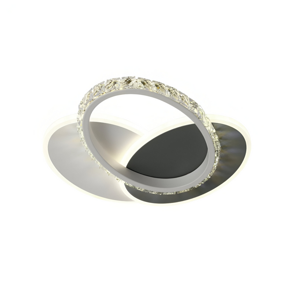 Lustra LED cu cristal PRISMIQ 28W, 3 Ovale, lumina Rece/Calda/Neutra, Negru