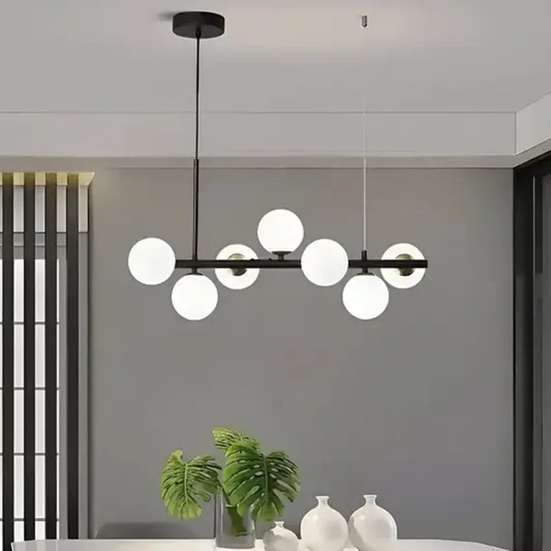 Lustra cu bec moderna LOFT Pavilion, 7x G9, Alb Negru, Metal, Inaltime Reglabila