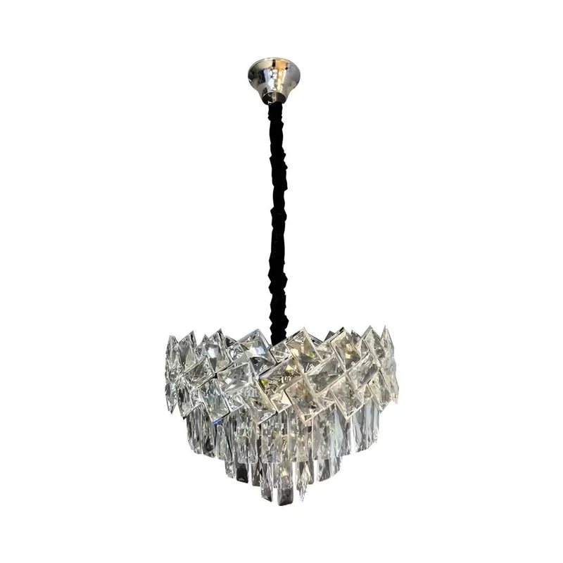 Candelabru Cristal WINDSOR Nobile 5xE27, Diametru 40cm, Crom Lucios, Inaltime Reglabila