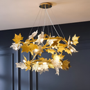 Candelabru Modern, LEAFORA Regalis, 2 cercuri, 12xE14, Diametru 80cm, Auriu, Inaltime Reglabila, Metal si Cristal Candelabre Moderne Default Title Alessandro Design
