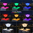 Lampa Solara LED pentru Stalp Exterior KATTAKURGAN, 8W, Lumina Calda/Rece/Neutra + RGB, Forma Patrata, Aluminiu, Negru, Dimabila