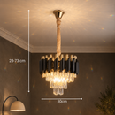 Candelabru Cristal VERSAILLES Petito 3xE14, Diametru 30cm, Auriu Lucios si Negru, Inaltime Reglabila Candelabre Cristal Default Title Alessandro Design