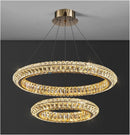 Lustra LED cu Telecomanda, LLC132/300GD, Cristal si Metal, 37W, 2 Cerc, Dimabila, 3000K/4000K/6000K, Iluminat Luxos Lustre LED cu Telecomanda Default Title Alessandro Design