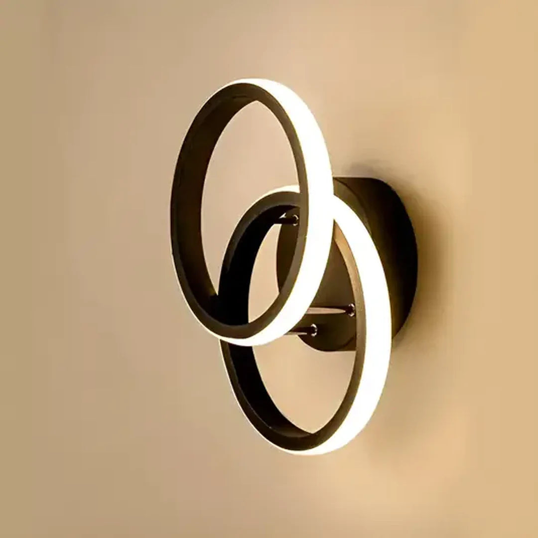 Lustra LED VERTEX CIRCULA 21W, 2 Cercuri, Rame Metalice, lLumina Rece/Calda/Neutra 3000K/4000K/6000K, Negru, Metal