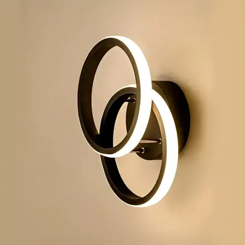 Lustra LED VERTEX CIRCULA 21W, 2 Cercuri, Rame Metalice, lumina Rece/Calda/Neutra, Negru