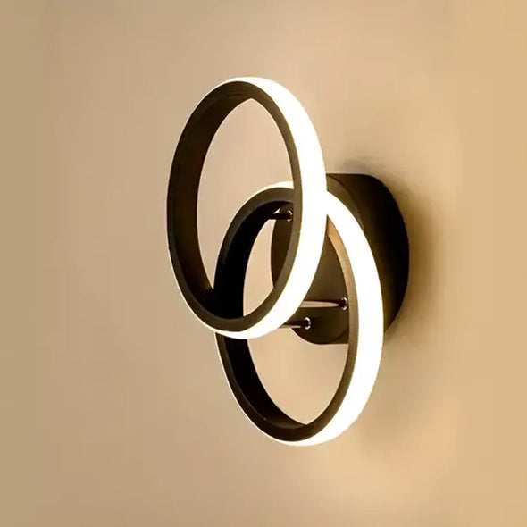 Lustra LED VERTEX CIRCULA 21W, 2 Cercuri, Rame Metalice, lumina Rece/Calda/Neutra, Negru